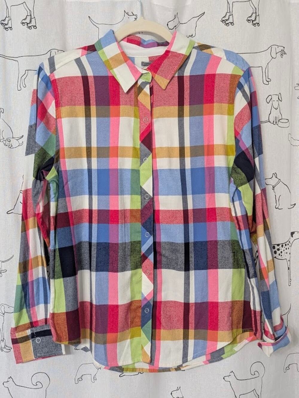 NWT Aerie Flannel Shirt Womens XS Multicolor Long Sleeve Kidcore Gorpcore Y2K